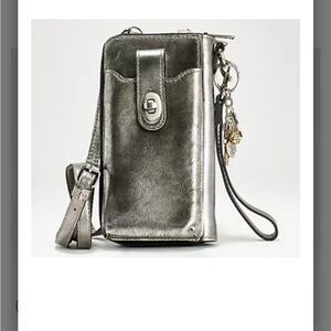 Patricia Nash Amalia Leather Phone Crossbody with Charm and Wristlet.